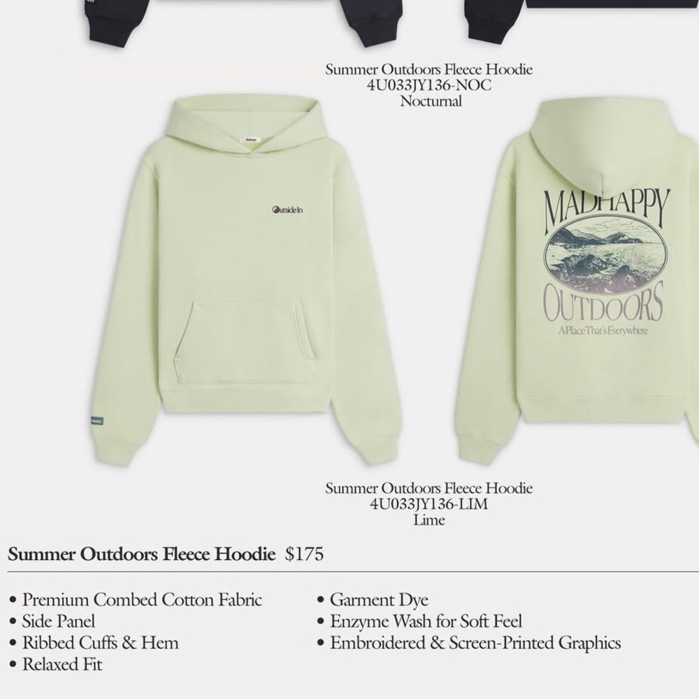 LIKE NEW Madhappy Summer Outdoors Fleece Hoodie - Lime RARE - Picture 5 of 16
